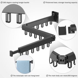 Clothes Drying Wall Mounted Retractable Rack