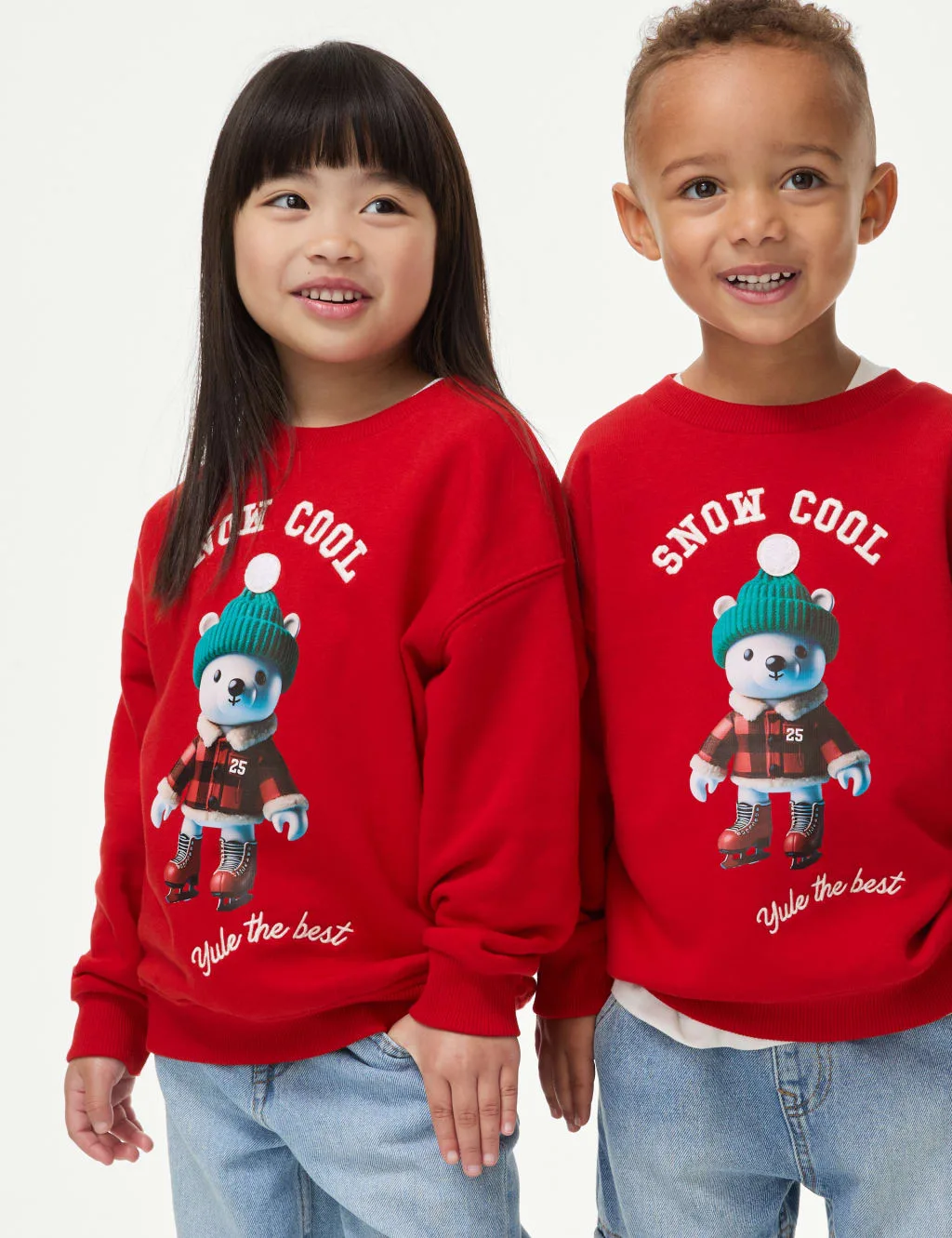 Cotton Rich Snow Cool Festive Sweatshirt, Marks and Spencer