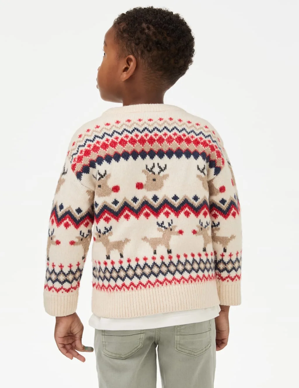 Festive, Reindeer Fair Isle Knitted Jumper (2-8 Yrs) - Marks and Spencer