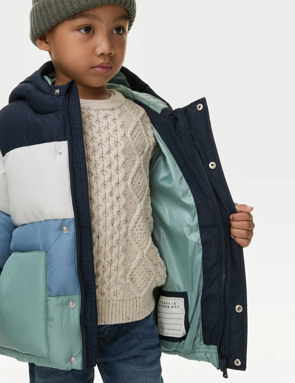 Marks and Spencer, Stormwear™ Padded Colour Block Coat (2-8 Yrs)