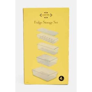 NANETTE Fridge Storage Set - 4 Pieces Fridge Storage Set, White