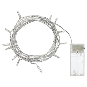 LED string light with 12 lights, indoor/battery operated silver color