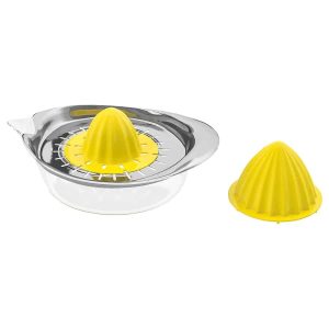 Citrus squeezer, transparent/yellow stainless steel