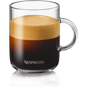 Nespresso Vertuo Coffee Mug Set with 2 Spoons Glass Cups (2 x 390ml)