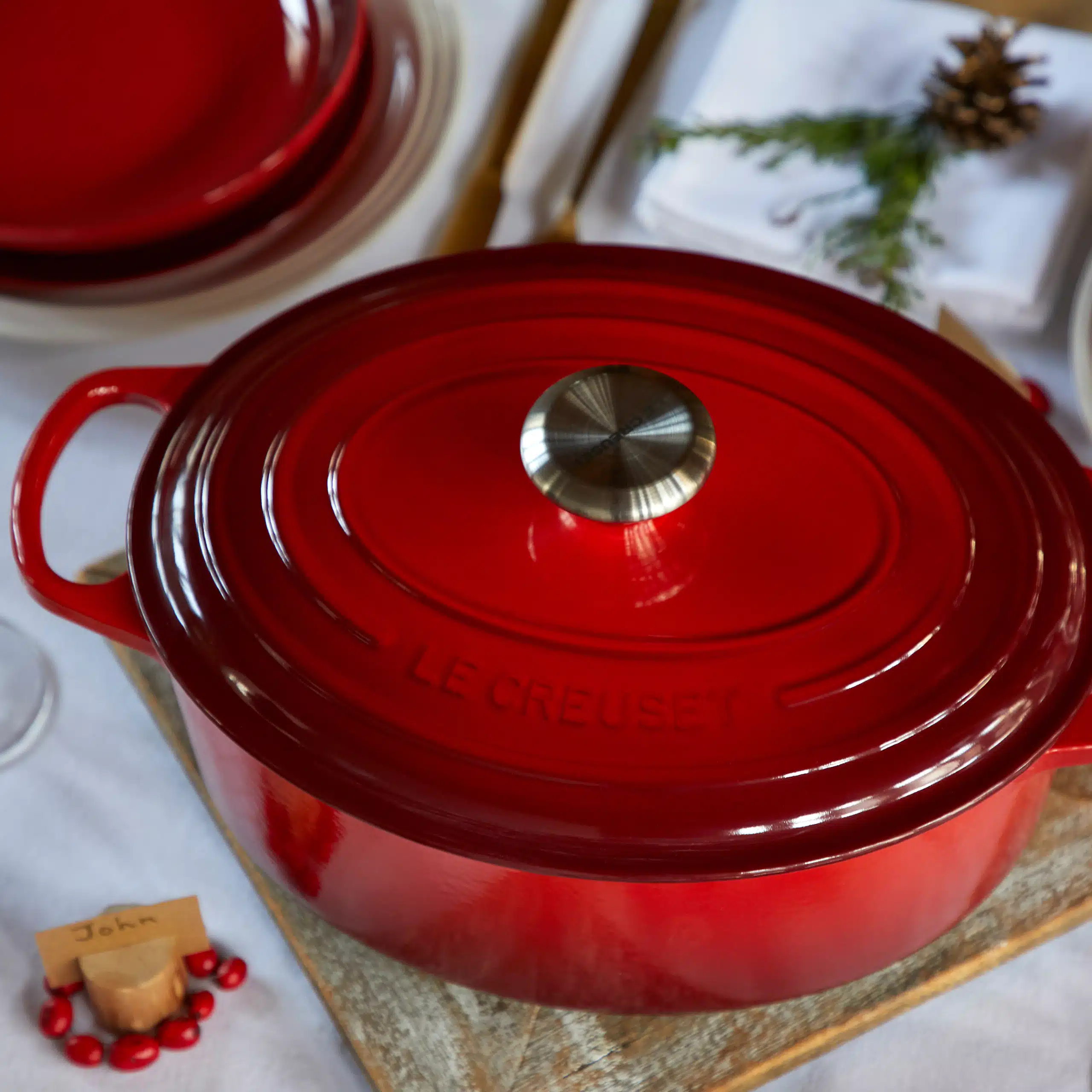 Le Creuset, Cast Iron Oval Casserole, Cherry Red, 31cm