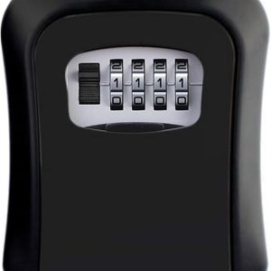 Key Storage Lock Box Wall Mounted with Dustproof Cover 4-Digit Combination Password Outdoor Key Safe Box Resettable Code Key Holder Hider