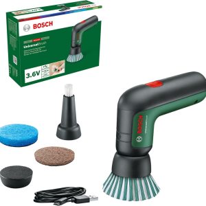 Bosch Home And Garden Electric Cleaning Brush Universalbrush 3.6 V Integrated Battery, 1 Micro Usb Cable And 4 Cleaning Attachments Included, In Carton Packaging, Green