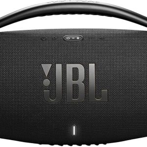 JBL Boombox 3 Wi-Fi Powerful Wi-Fi and Bluetooth Speaker, Deep Bass, 3-Way Speaker, 24H Battery, 3D Dolby Atmos, Waterproof & Dustproof, Built-In Charger, Self-Tuning Feature - Black