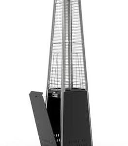 Pyramid Glow 13KW Patio Gas Heater By Real Flame Quartz Glass Tube Propane Heater With Wheels (Free Cover included) (black)