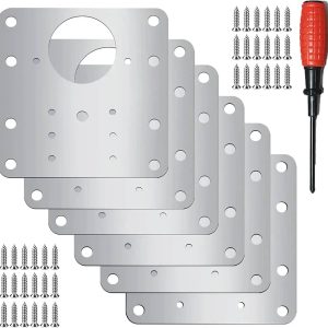 VintFun® Cabinet Hinge Repair Plate Kit, 10pcs, Side Plate Repair Piece Bracket door Hinge Fix cantilever hinge, for Protecting Wooden Furniture and Kitchen Cabinet Door + 60 Screws + 1pcs Screwdriver