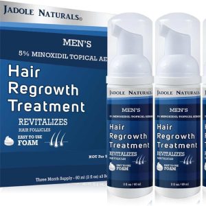 Jadole Naturals Men's 5% Minoxidil Foam- 3 x 60ml | Hair Regrowth Treatment for Hair loss | Thicker, Stronger Hair, Fuller Appearance, and Boosted Confidence | Revitalize Your Scalp Health