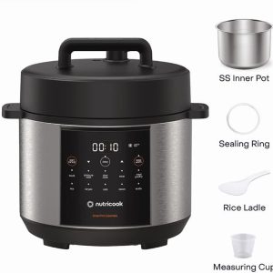 Nutricook Smart Pot Electric Pressure Cooker, 4L Capacity, 900W, 11 Cooking Programs, Dishwasher-Safe, Food-Grade Stainless Steel Pot,Built-in Safety Features