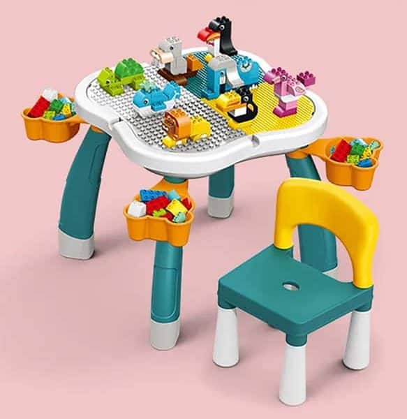 Fab N Funky Building Block Activity Table - 84 Piece Set for