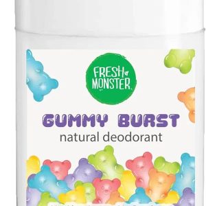 Fresh Monster Natural Deodorant for Kids & Teens, Aluminum Free, Paraben Free, Hypoallergenic Deodorant, Gummy Burst (1.76oz)
