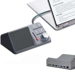 HiDock H1 – AI Voice Recorder with Real-Time Transcription, Summarization & VoiceMark | 57 Languages | Noise-Free Recording | 11-in-1 USB-C Dock with Dual 4K HDMI Support