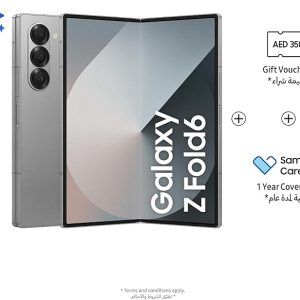 Samsung Galaxy Z Fold6 AI Smartphone – 12GB RAM, 256GB Storage, Silver Shadow, 50MP Camera, S Pen Support, Big Screen, Long Battery Life, Android