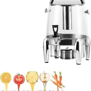 ERICAT Juice Beverage Dispenser, Commercial Hot Cold Juice Machine With Water Tap, Rapid Cooling and Support Hot & Cold Dual Use, 12 Liter High Capacity and Removable Water Tank, for Restaurant, Hotel