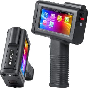 OLYBSJET HH6105B2 Handheld Inkjet Printer with BT-2580P Black Ink & LED Touchscreen – Prints QR Codes, Logos, Serial Numbers, Expiry Dates on Multiple Surfaces – 17 Language Support