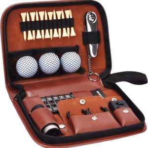 Jiskan Premium Golf Gift Set for Men & Women – Includes Golf Balls, Rangefinder, Tees, Brush, Divot Tool, Scorer & Ball Clamp in High-End Carrying Case