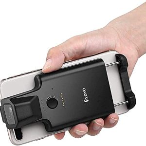 Eyoyo 1D 2D Back Clip Bluetooth Barcode Scanner, Portable QR Barcode Reader for Phone Image Scanner Screen Scanning Compatible with Android and iOS