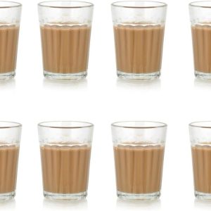 SATYAM KRAFT Traditional Cutting Chai Glass Set - Small (100ml),12 Pieces