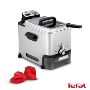 Tefal Tetal Oleoclean Pro Deep Fryer | Heatproof Mitts Included 3.5 L 2300 W FR8058G0 silver