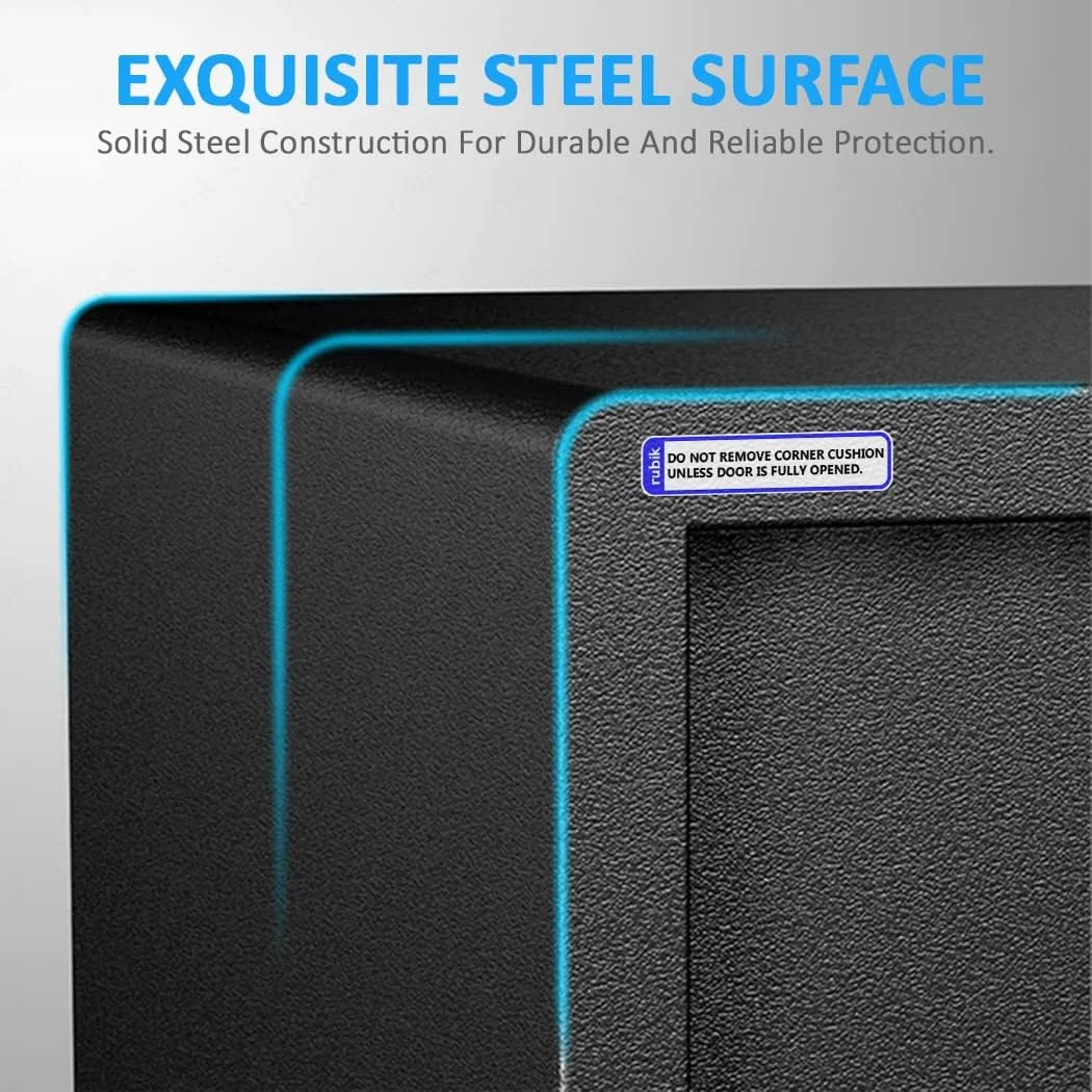 Rubik Hotel Safe Box Large Steel Strongbox with Hotel Style Digital Lock and Key Entry for Home Office Business - Image 4