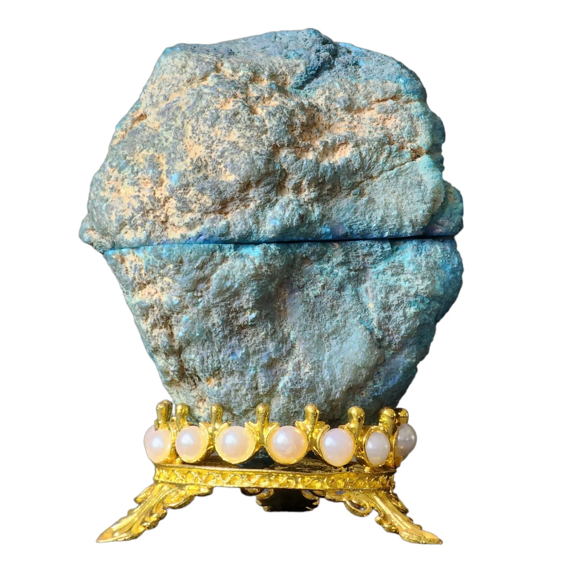 Rock Ring Case / Holder And Golden Stand