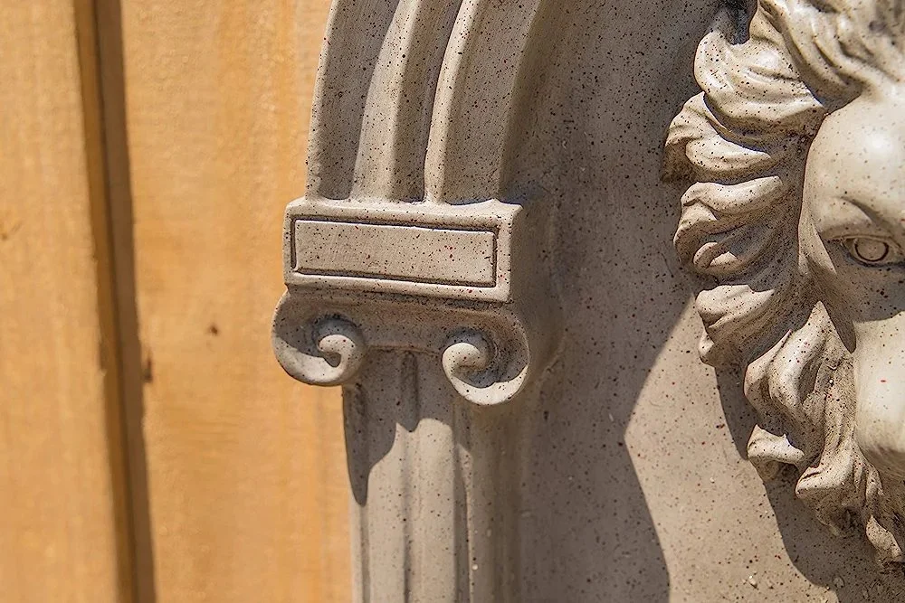 Stone Finish Polyresin Indoor/Outdoor Lion Head Wall - Image 3