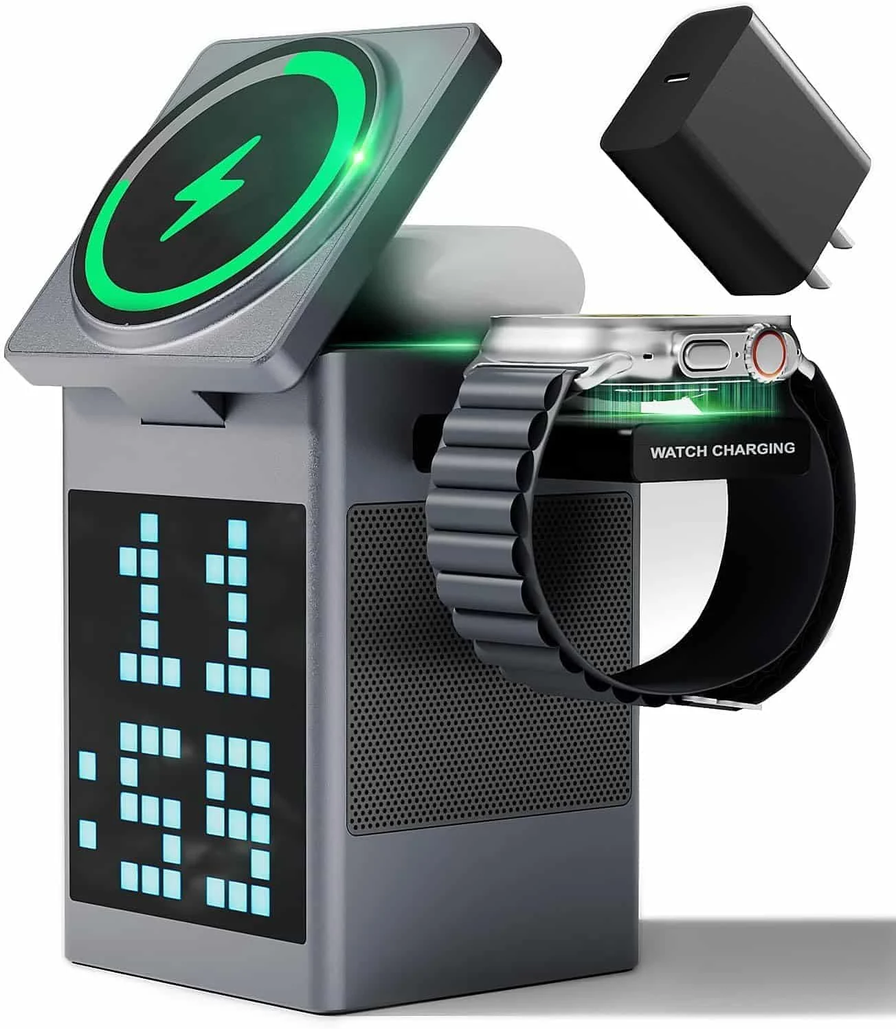 3-in-1 Wireless Charging Station with Bluetooth Speaker