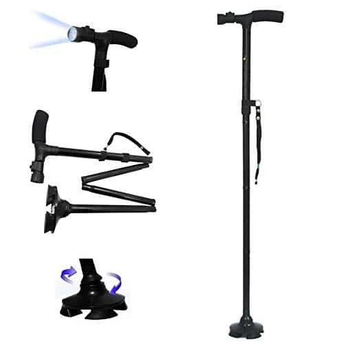 Sturdy Trusty Cane Folding Cane Walking Stick with led Light
