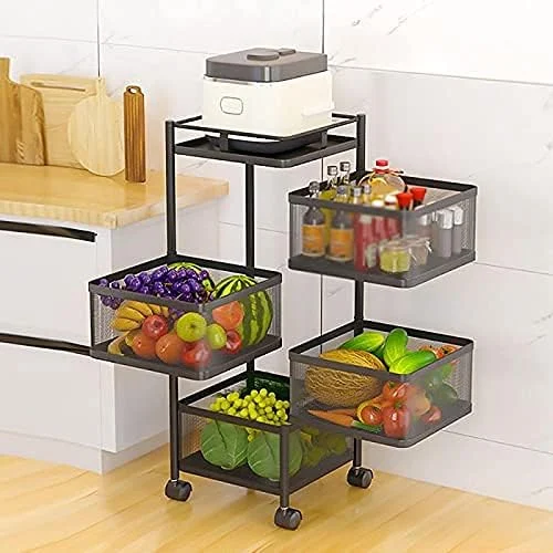 Multi-layer Kitchen Rotatable Storage Rack Organizer