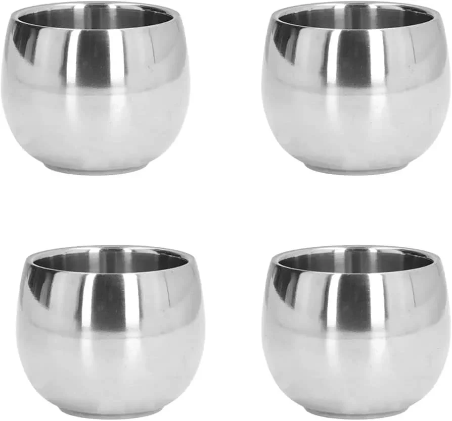 Tea Coffee Mug 4Pcs Stainless Steel Coffee Cup