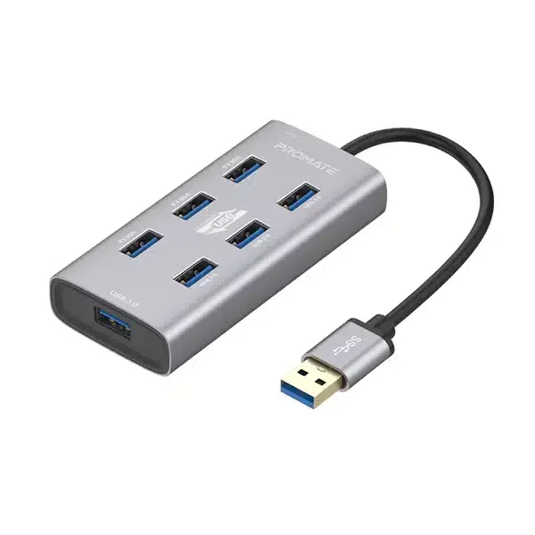 Promate 5Gbps Aluminium Alloy USB Hub with