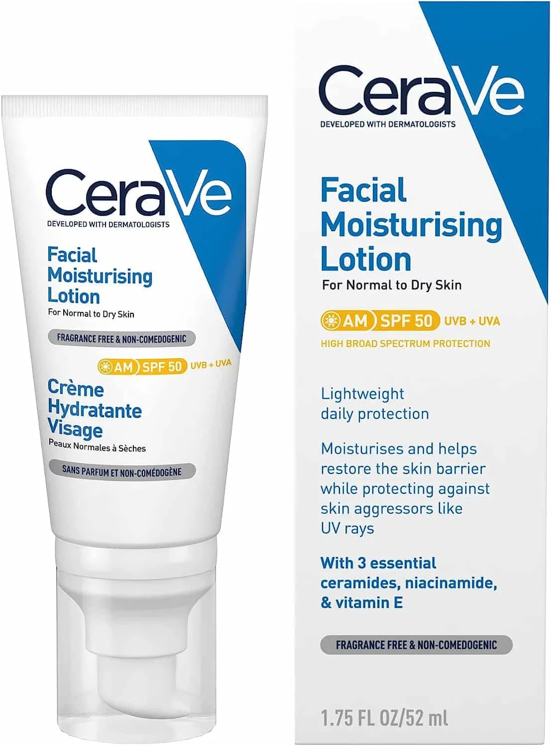 Cerave Am Facial Moisturising Lotion Spf50 With