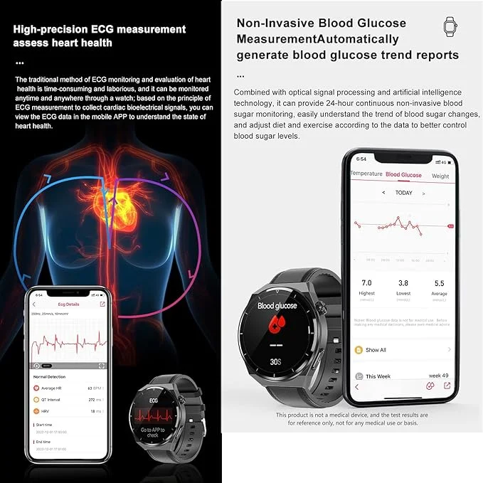wgzixezn Non-invasive Blood Glucose Sugar Smart Watch - Image 6