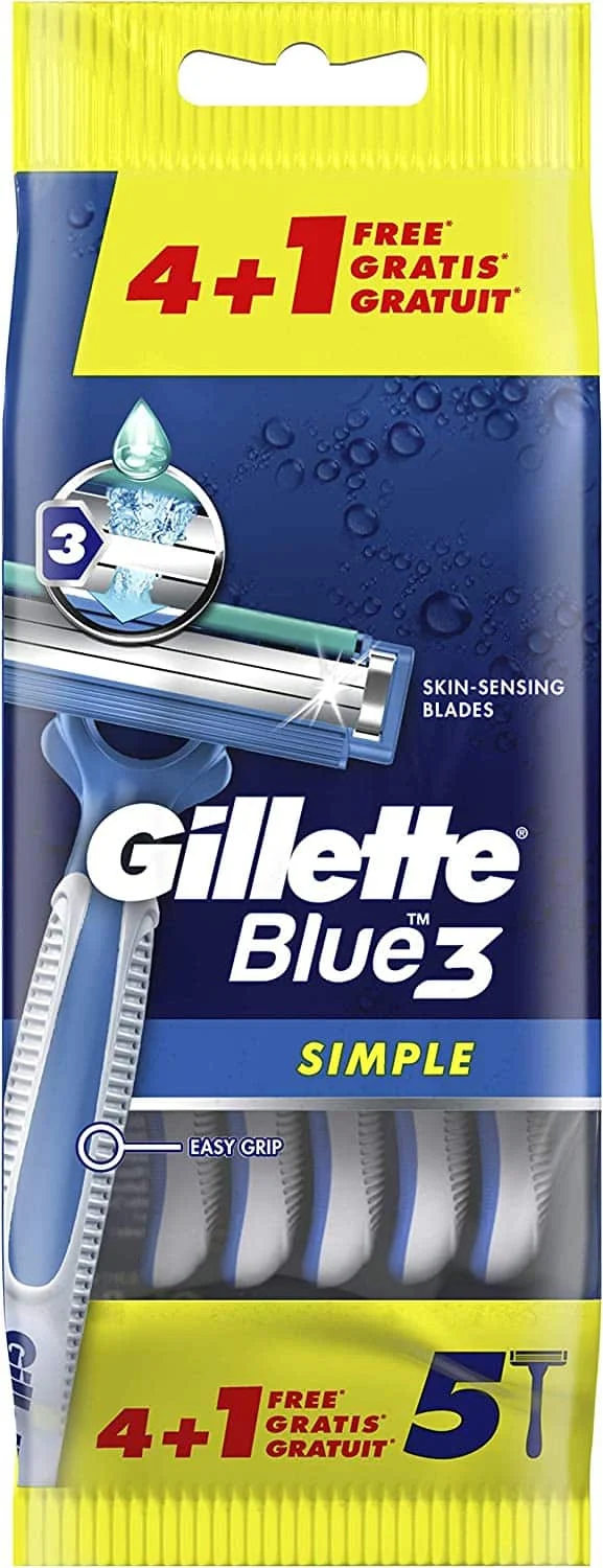 Gillette Blue 3 Simple Disposable Razors Men