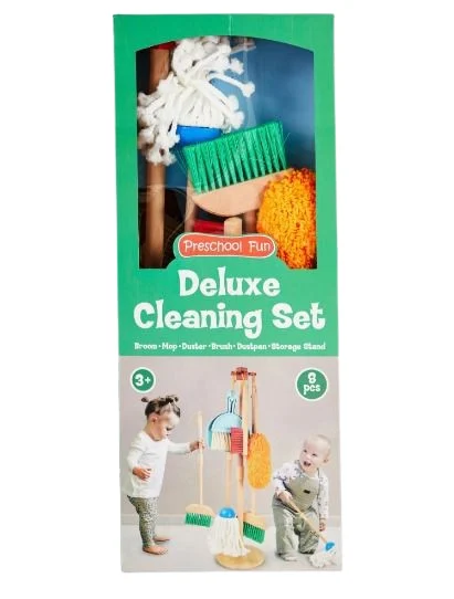 8 Pcs Deluxe Cleaning Set, Tan Combo