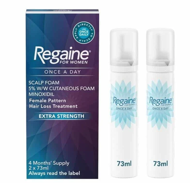 Regaine for Women 5% Minoxidil Extra Strength Scalp Foam for Hair Regrowth (2x 73ml)