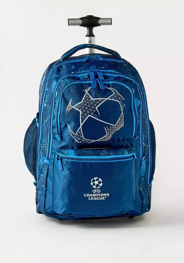 #AM-RT-width# Champions League Football Print 18-inch Trolley Backpack with Wheels