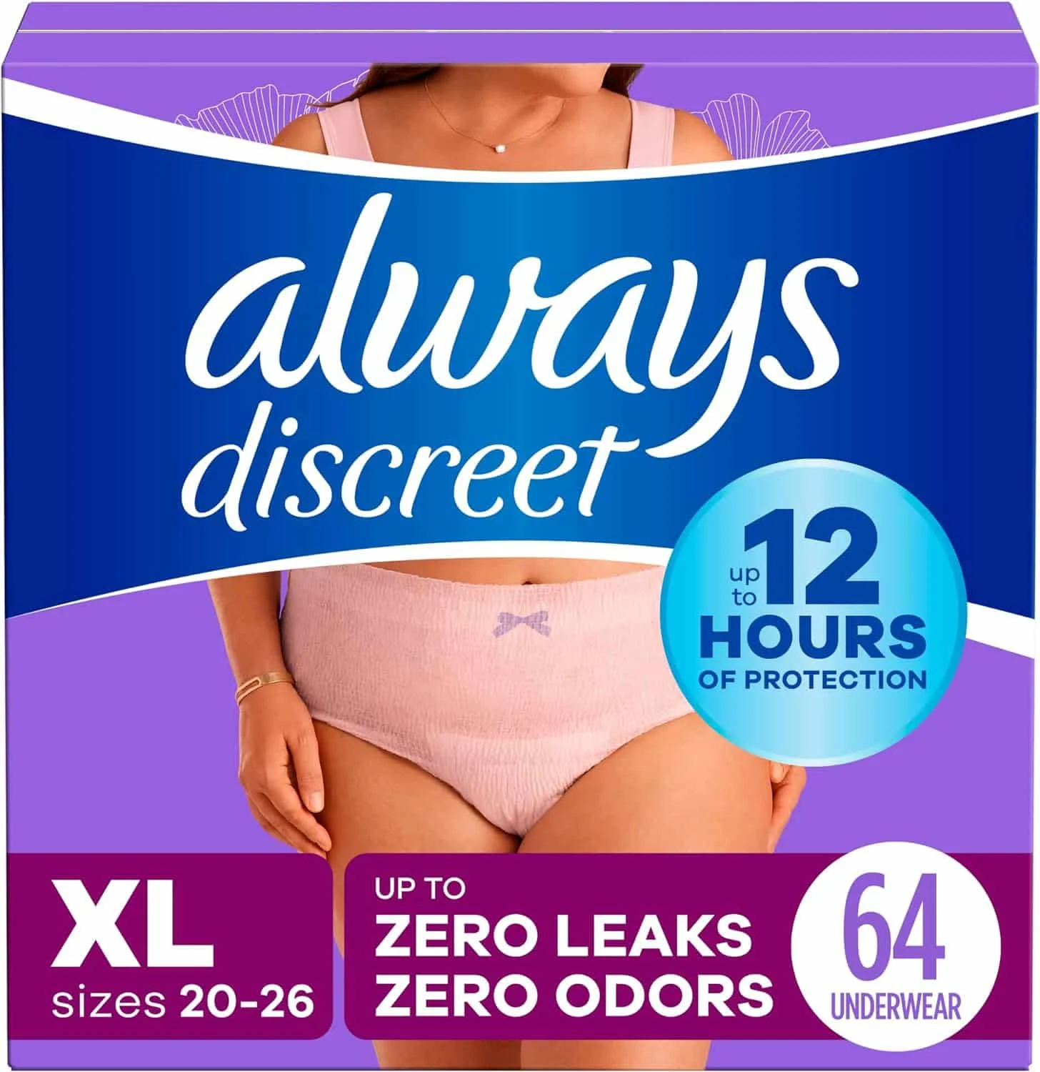 Always Discreet Adult Incontinence Underwear for Women and Postpartum Underwear