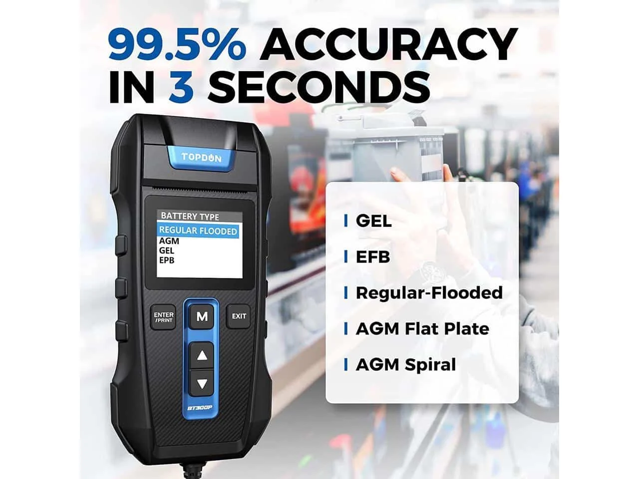 Car Battery Tester TOPDON BT300P 12V 24V - Image 5