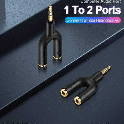 CableCreation Headphone Splitter AdapterAux Stereo Y Jack Splitter Adapter 3.5mm Male to 2 Port 3.5mm Female for HeadsetEarphone iPhoneiPadiPod Samsung LG Tablets MP3 playersmore Black9.jpg
