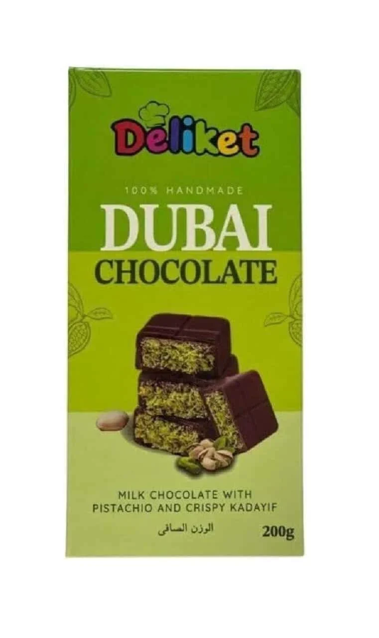Deliket Dubai Kunafa AND Pistachio Chocolate Tablet