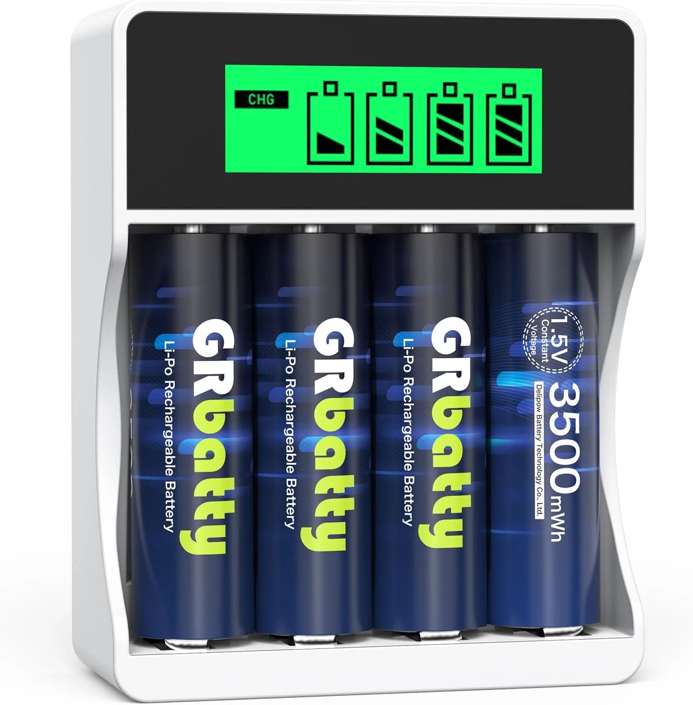 GRbatty AA Rechargeable Lithium Batteries 3500mWh 1.5V