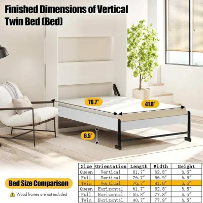 Murphy Bed Hardware Kit with Two Stage Luxury Gas Spring Effortless to Pull Down Fold Back Good Design Combining Scattered Parts for Heavy Duty Bed FrameHidden Murphy Beds Kit Vertical Twin5.jpg