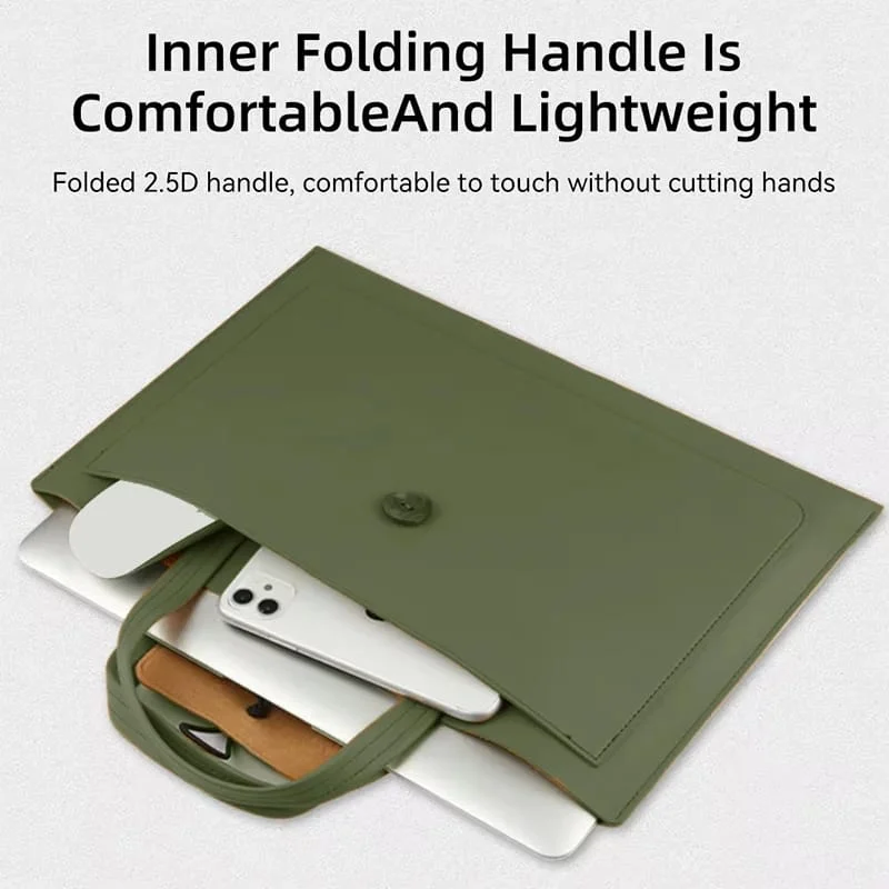 PU Leather Laptop Bag Notebook Case Carrying Briefcase for Macbook Air - Image 3