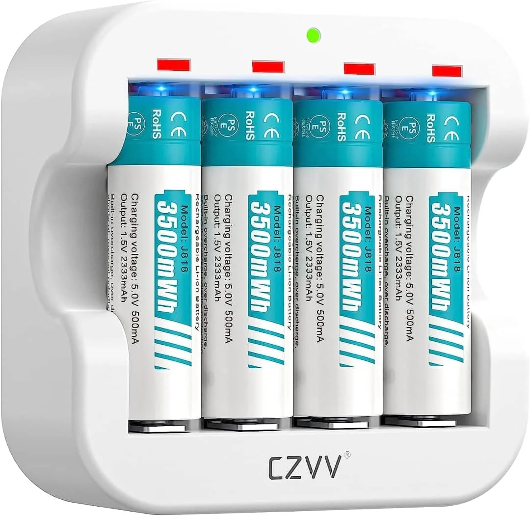 Rechargeable AA Lithium 1.5V Batteries