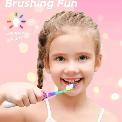 SEAGO Kids Electric Toothbrush with 2 Mins Brushing Timer and 8 Replacement Bursh HeadsRainbow LED Light Make Brushing Fun PINK Color Battery Powerd Toothbrush for 4 12 Years Old8.jpg