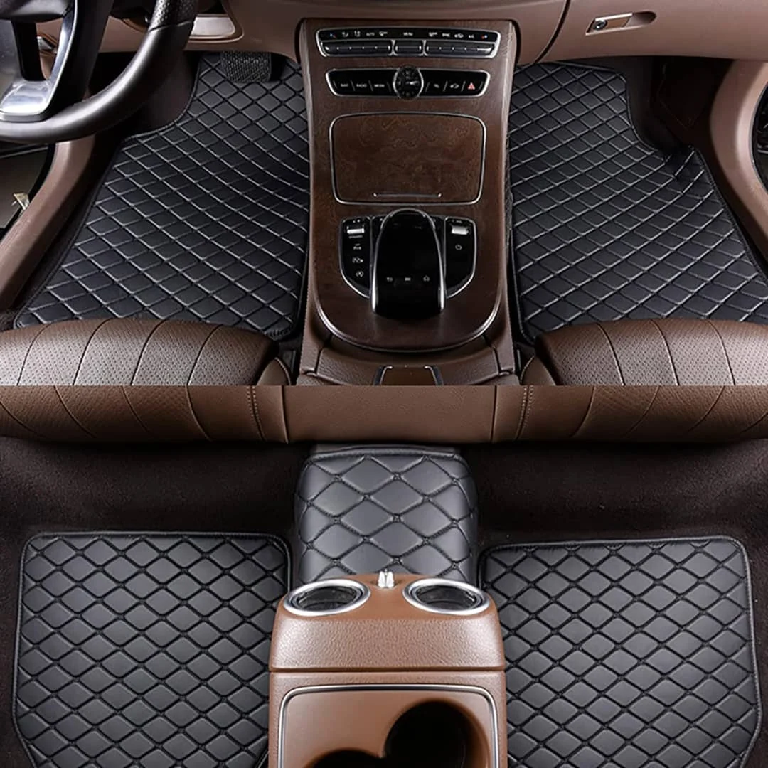 VOL 5 Pcs Deluxe Carpet Floor Mat Set Waterproof Universal Fit Car Floor Mats Protection with Rubber Lining